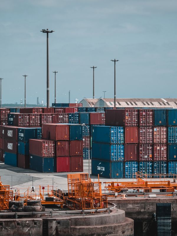 Containers staged for export
